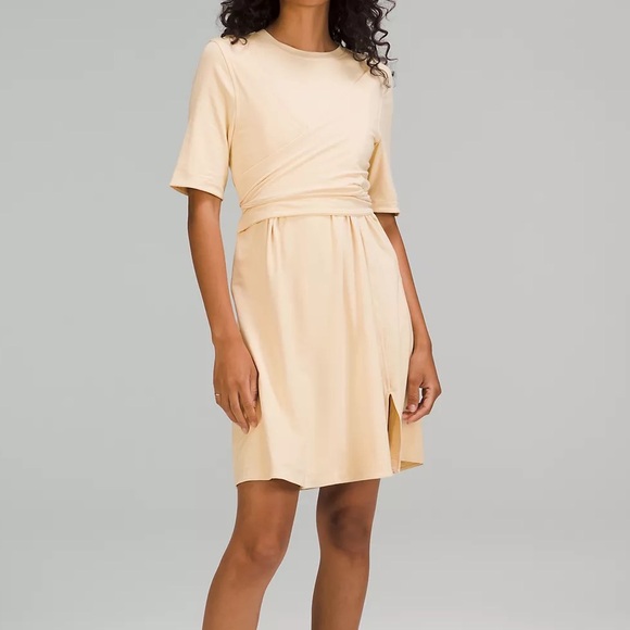 lululemon athletica Dresses & Skirts - Lululemon cotton wrap front t-shirt dress - prosecco